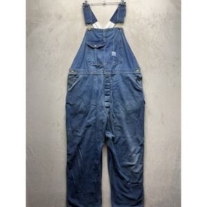 VTG Pointer Brand Denim Overalls Men 39x29 Blue Made in USA Bib Workwear 70s 80s